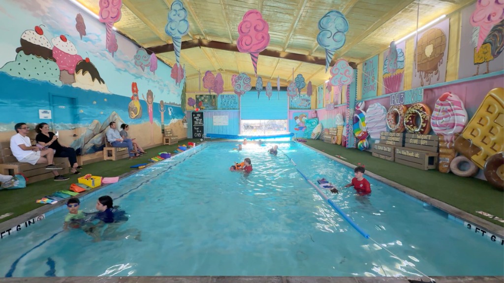 Heated indoor pool for private swim lessons in Argyle Texas